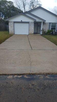 Pressurewashed driveway