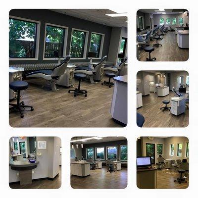 Our clinical area has an open floor plan with lots of windows.