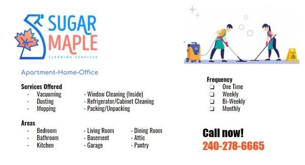 Sugar Maple Cleaning Services