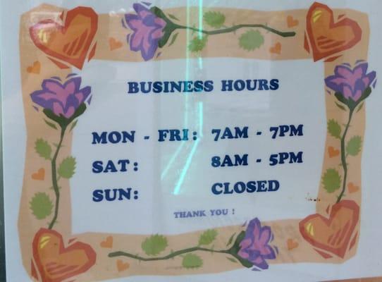 Barry's Cleaners - Business Hours
