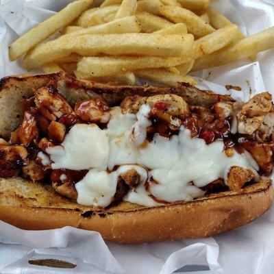 Chicken Philly and fries