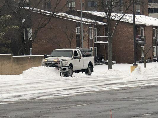 Snowplowing and Clearing a commercial Parking lot