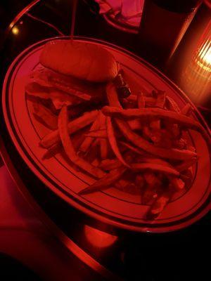 cheeseburger and fries