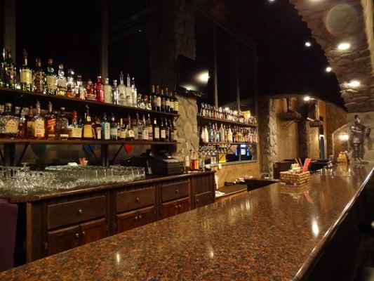 The full bar and bottled beer selection