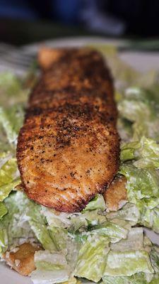 Chef salad with what is supposed to be a blackened salmon