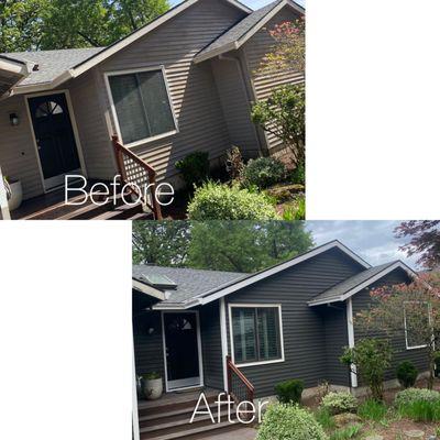 Exterior painting project, we pressure washed and we used Sherwin Williams professional paint!