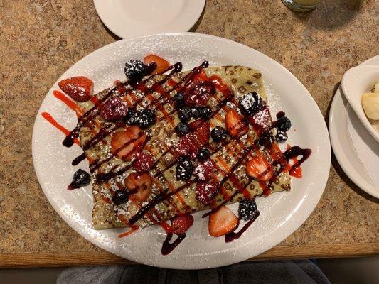 My Stuffed Crepes with berries were so delicious!! I wanted to eat all of it, but my eyes were bigger then my stomach! Lol