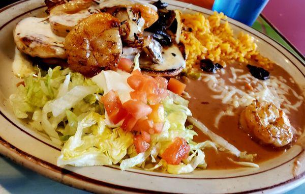 Chicken and shrimp dish