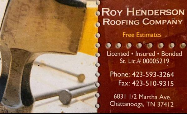 Roy Henderson Roofing