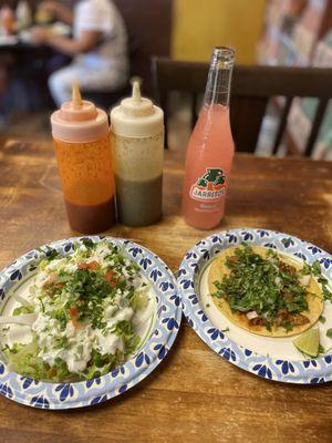 Tamale Preparado and Al Pastor Taco