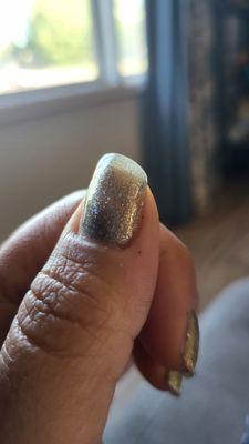 The Greek is still pretty sparse on some nails.