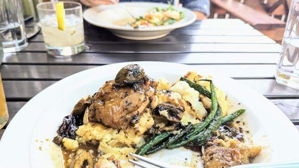 I had chicken Marbella, hubby had seafood gnocchi. So damn good. Nothing left. I love this.