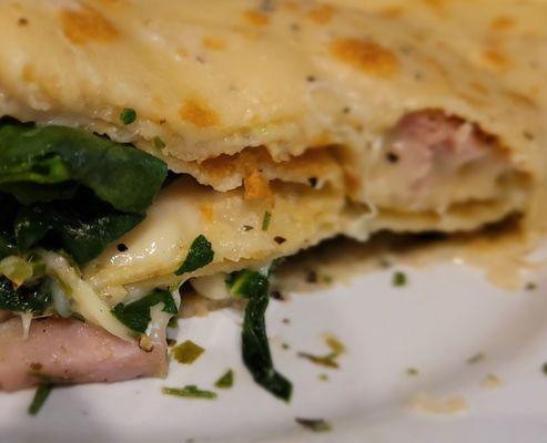 Mr. Sir - Tarragon Ham, Gruyere, Spinach and Bechamel... deliciousness!! Crepe prepared to perfection!