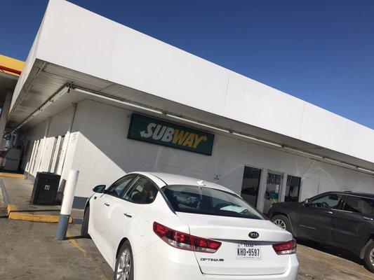 Subway on side of store