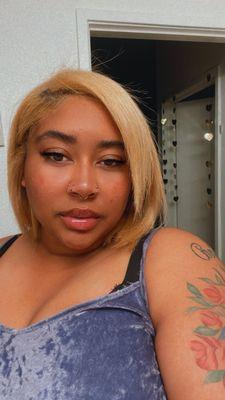 Blonde full hair coloring - after the ginger hair.