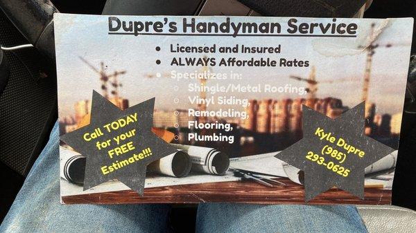 Dupre’s Handyman