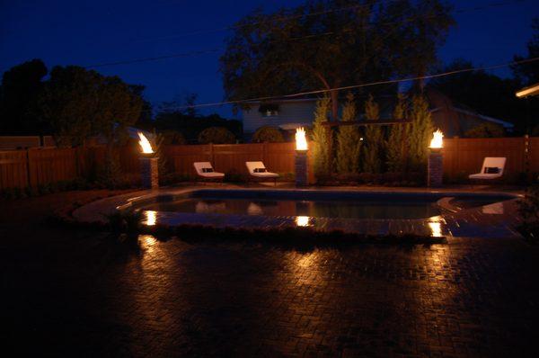 Entertaining in the evening with renovated pool!