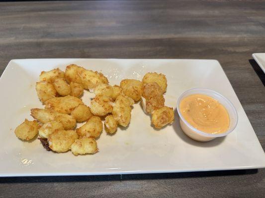 Fried cheese curds. Yummy