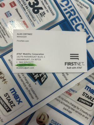 Managers card and credentials