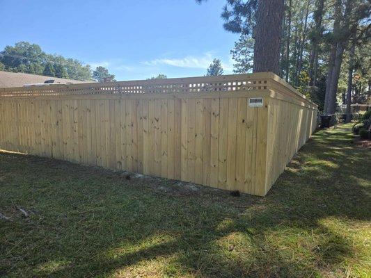 Custom Decorative lattice wood privacy fence