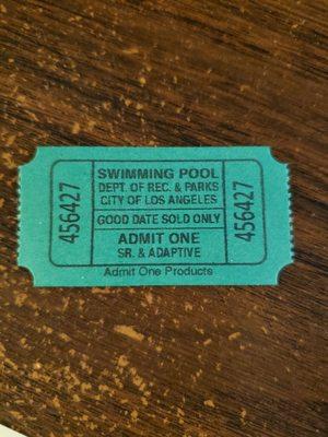 Pool Admission Ticket