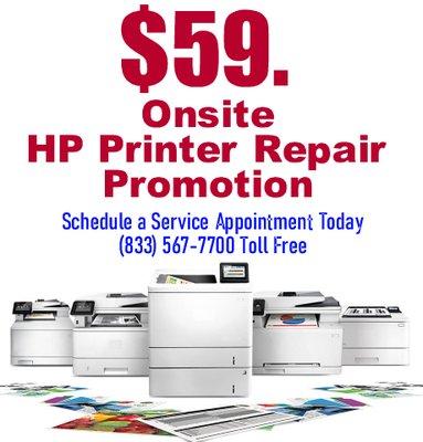 Onsite HP Printer Repair $59.00 Promotion
