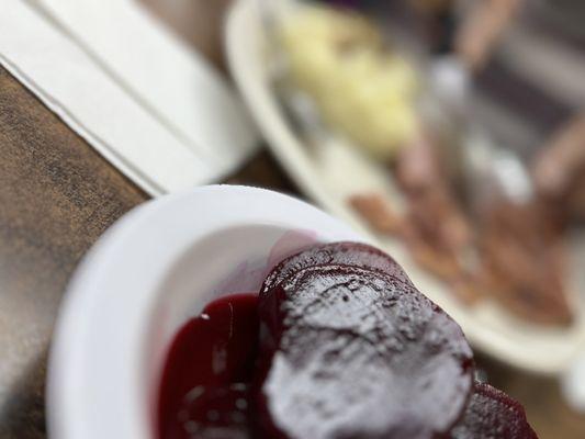 Beets ! As a side dish with ham & mashed potatoes!