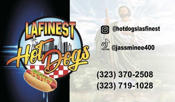 Business card with contact information