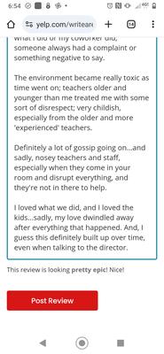 More of my review. Was not able to post it, so I had to upload my screenshot of it.