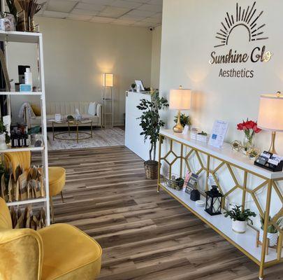 We are located inside Sunshine Glo Aesthetics with other talented professionals including massage therapists permanent makeup artist.