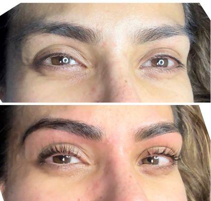 Lash lift and brow tint