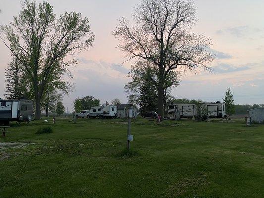 Campground early May sunset