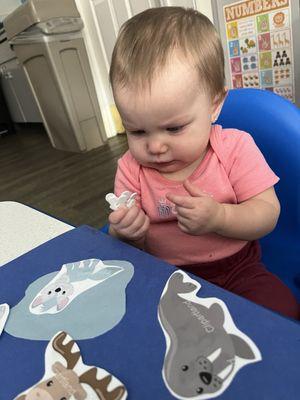 A honeycomb moment I received during the day of my 9 month old doing an art project!