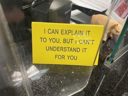 This is a sign at the front desk of Atlantic Orthopaedic Specialist in Chesapeake, VA. Shows contempt for patients.