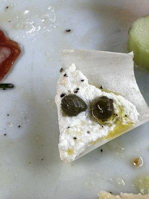 Creamy fresh ricotta on endive w/ aromatic olive oil