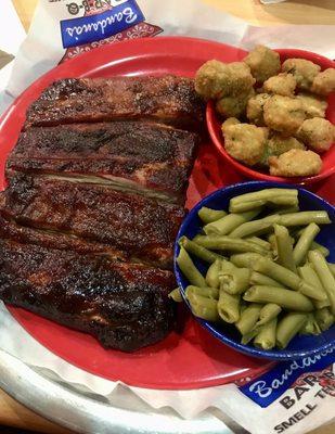 Lunch rib plate. The ribs & fried okra are so good.