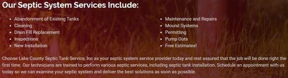 Lake County Septic Tank Services