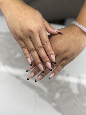 classic black french tips