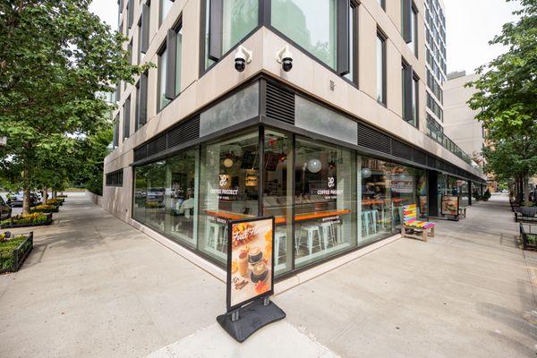 Exterior at Coffee Project NY in Tribeca.