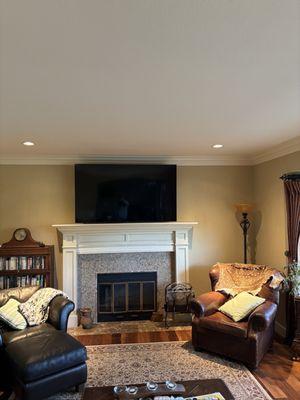 80 inch flatscreen in the living room