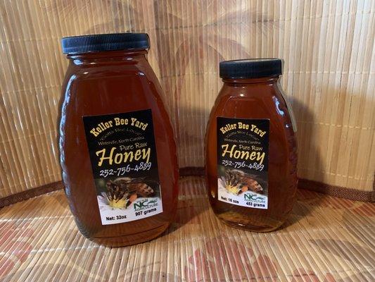 Our honey is pure raw honey, from our hives to the jar.
