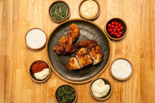 Half Chicken with option of two sauces