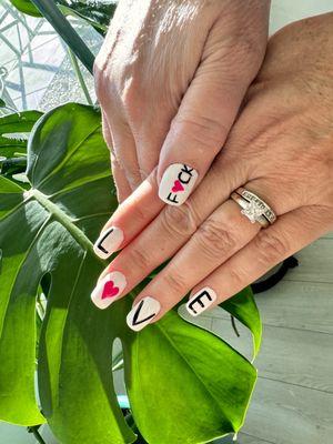 My valentines nail design