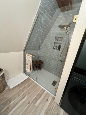 Custom shower glass for our A Frame