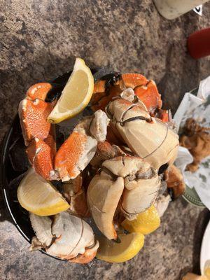 Stone crab claws on ice
