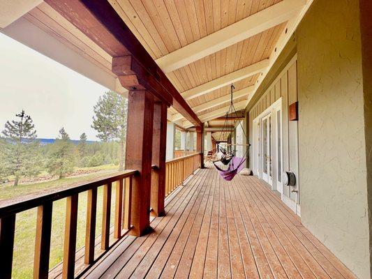 Refinishing some deck railing.