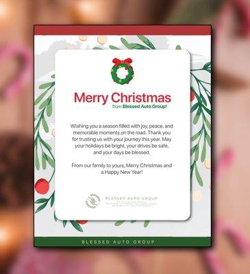 Merry Christmas and Happy New Year! Thank you for trusting us this year. We're truly grateful for your support!