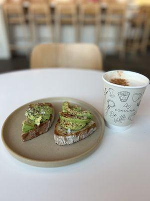 Avocado Toast and Chai Latte