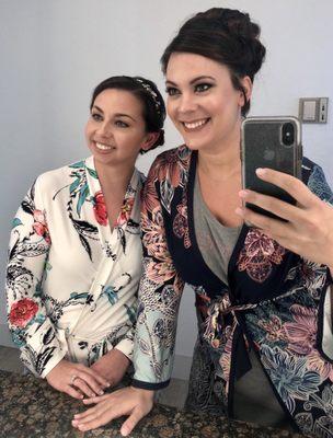 Bride and MOH pre-wedding selfie!