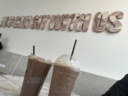 Noble iced coffee and Mexi-Mocha